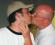 two straight men kissing, with tongue